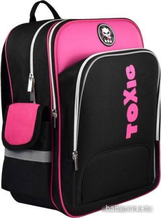 Школьный рюкзак Феникс+ Панда токсик 59280 (черный/розовый)