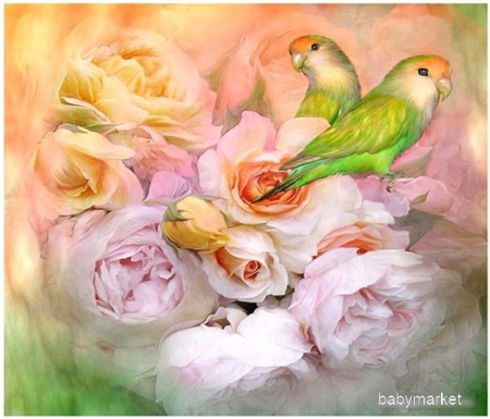 Алмазная мозаика Darvish Птички в цветах DV-9518-5
