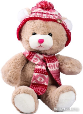 Классическая игрушка Milo Toys Little Friend Мишка в шапке и шарфе 9905643 (розовый)