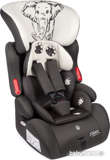 Детское автокресло Siger Космо Lux Слон Серый/Бежевый