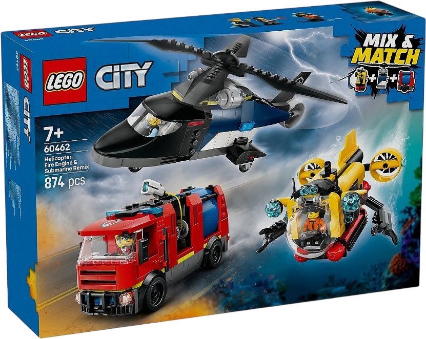 LEGO City 60462 Вертолет, пожарная машина и подводная лодка