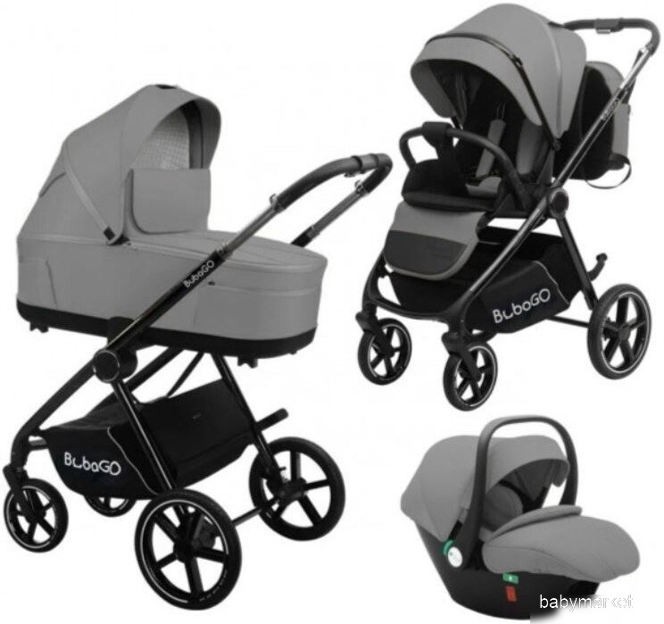 Детская универсальная коляска Bubago Niveta 3в1 BG 192-2 Серый