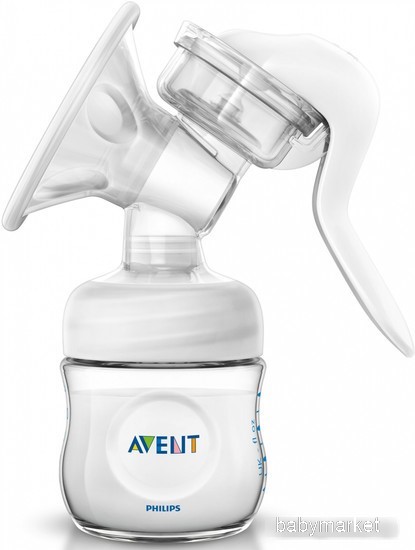 Ручной молокоотсос Philips Avent Natural Comfort с бутылочкой для кормления SCD255/05 - детский товар