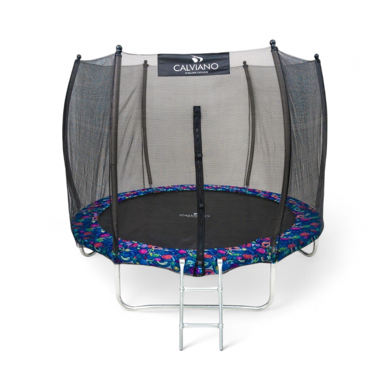Батут Calviano Outside Master Smile 252 см - 8ft (внешняя сетка, с лестницей)