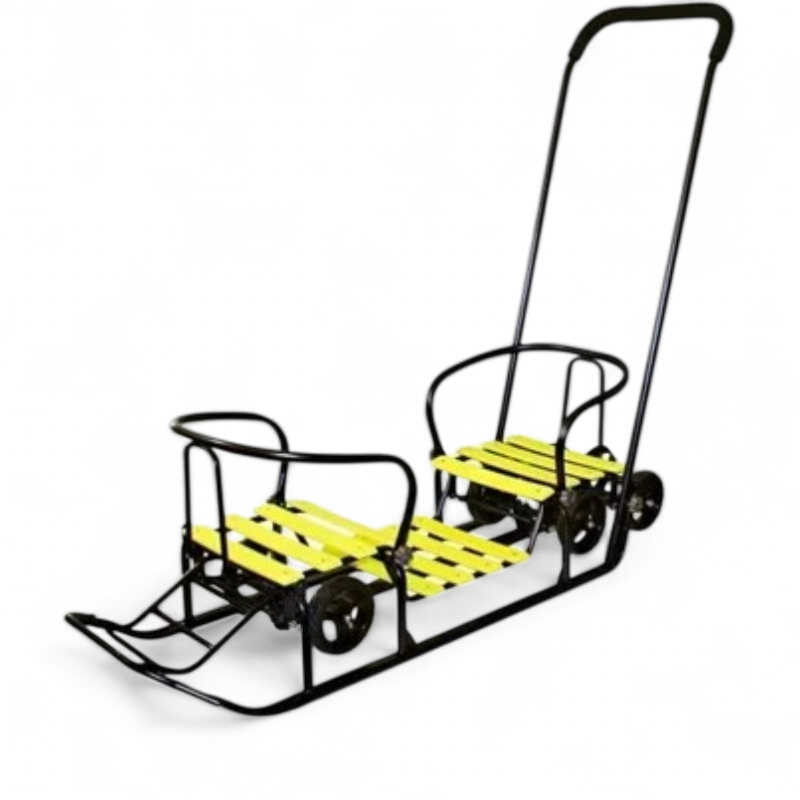 Санки детские GalaXy Погодки универсал 1 Чёрный/Лимон