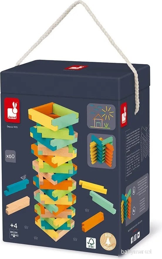 Janod Разноцветные блоки J08300 (60эл)