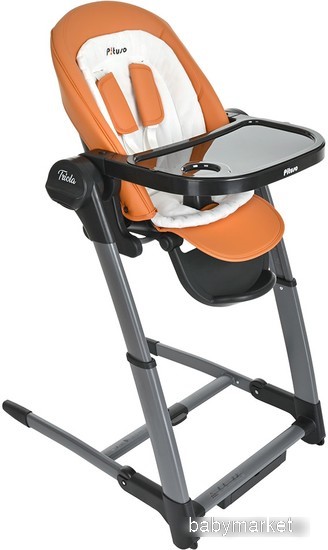 Стульчик для кормления 3 в 1 Pituso Triola SG116 Чёрная рама/Оранжевый