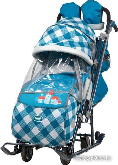 Nika Ника детям 7-4/4 (капри в клетку/синий)