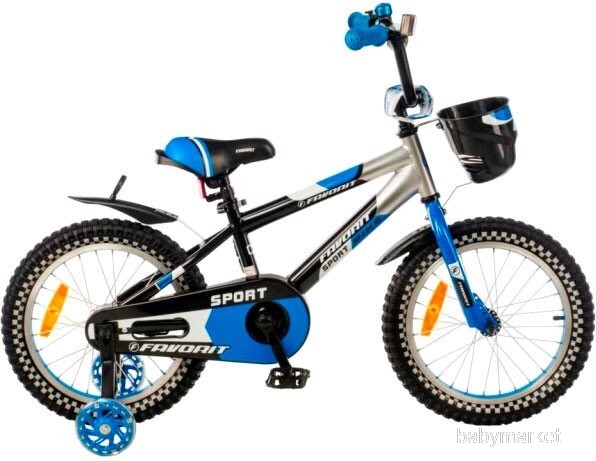 Детский велосипед Favorit Sport SPT-16BL2 Чёрный/Синий