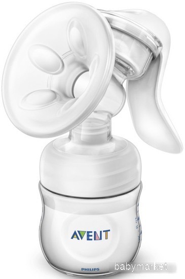 Ручной молокоотсос Philips Avent Natural Comfort с бутылочкой для кормления SCD255/05 - детский товар