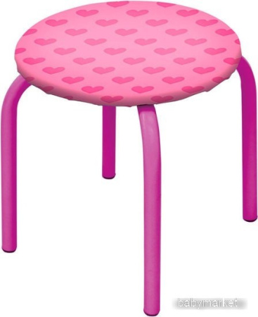 Детский стул Nika Табурет-М ТМ/2 (с сердечками на розовом)