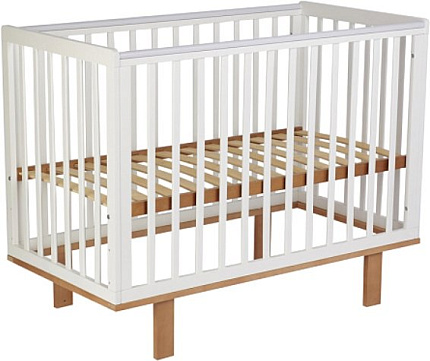 Классическая детская кроватка Polini Kids Simple 340 (белый/бук)