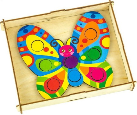 Мозаика/пазл WoodLand Toys Цветок и бабочка 067302