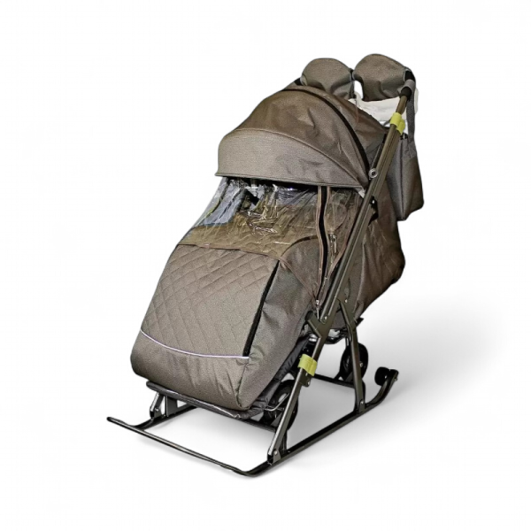 Санки-коляска GalaXy Kids 3-2Т Бронза Крупный ромб