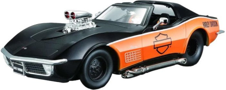 Легковой автомобиль Maisto Harley-Davidson 1970 Corvette 32193 (черный/оранжевый)