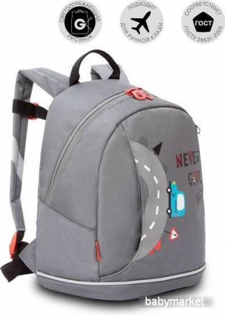 Школьный рюкзак Grizzly RK-282-1 (серый)