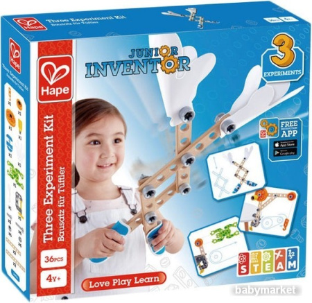 Конструктор Hape Junior Inventor E3030 Three Experiment Kit