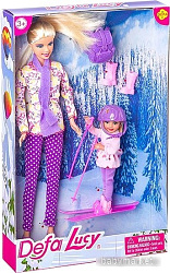 Кукла Defa Lucy c дочкой лыжницей 8356