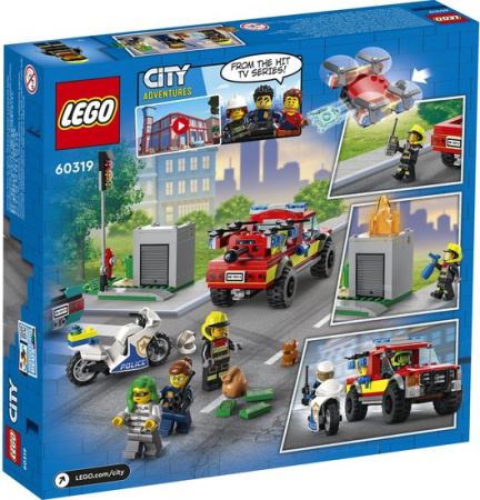 Конструктор Lego City 60319 Пожарная бригада и полицейская погоня