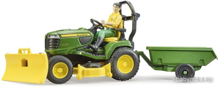 Набор Bruder John Deere с прицепом и фигуркой 62104