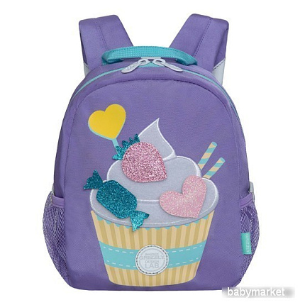 Школьный рюкзак Grizzly RS-374-3 (сиреневый)