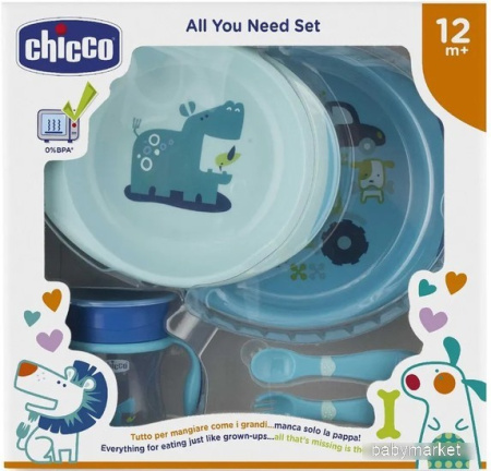 Набор детской посуды Chicco Nursery 00016201200000 (голубой)