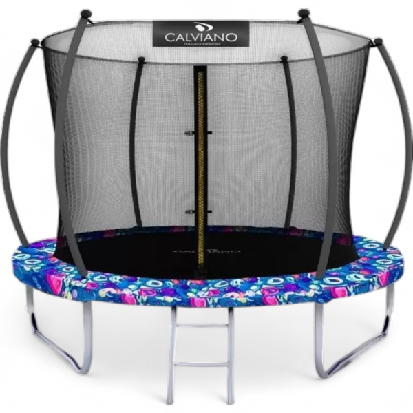 Батут Calviano Inside Master Smile 374 см - 12ft (внутренняя сетка, с лестницей)