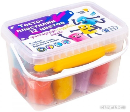 Набор для лепки Genio Kids Тесто-пластилин TA1068V (12 цветов)