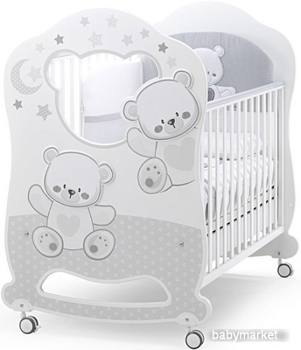 Классическая детская кроватка Italbaby Jolie Oblo 070.0860-5 (белый/серый)