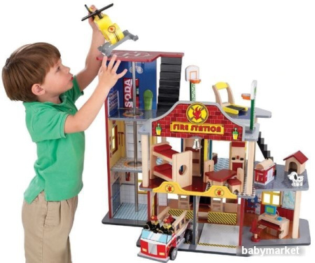 Купить Паркинг KidKraft Пожарно-спасательная станция / 63214-KE для детей - фото товара
