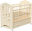 Классическая детская кроватка VDK Bonne колесо-качалка с ящиком (слоновая кость)