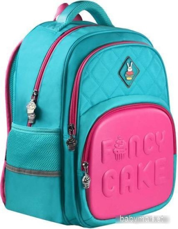Школьный рюкзак Феникс+ Зайка капкейк 58422 (голубой/розовый)