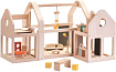 Кукольный домик Plan Toys Двухсекционный с мебелью 7611