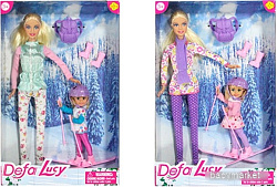 Кукла Defa Lucy c дочкой лыжницей 8356