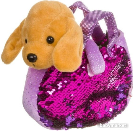 Классическая игрушка Bondibon Милота Собачка Лабрадор в фиолетовой сумке ВВ3967