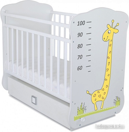 Классическая детская кроватка СКВ-Компани 4 Жираф 415001-2 (белый)