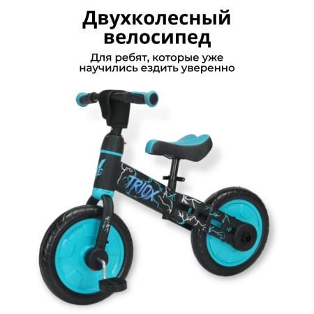 Беговел-велосипед Bubago Triox BG 110-2 Чёрный/Синий