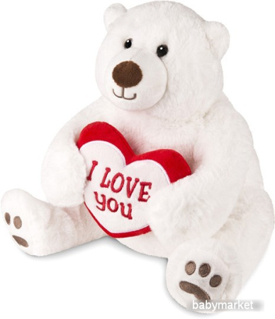 Классическая игрушка Maxitoys Белый Медведь с сердцем MT-SUT072006-30