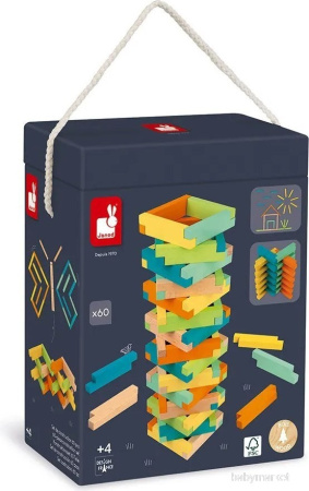 Купить Janod Разноцветные блоки J08300 (60эл) для детей - фото товара