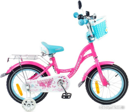 Детский велосипед Favorit Butterfly 14 BUT-14BL (розовый/бирюзовый)