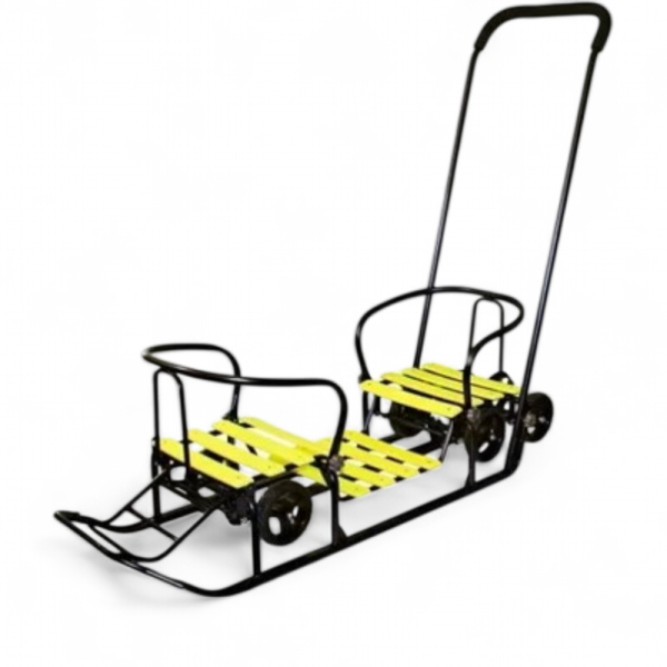 Санки детские GalaXy Погодки универсал 1 Чёрный/Лимон