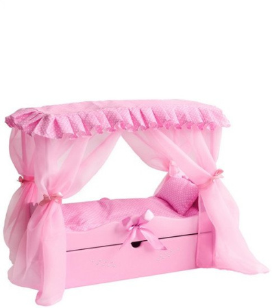 Кроватка для кукол Leader Toys Diamond Princes c царским балдахином 72219 (розовый)