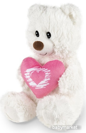 Классическая игрушка Maxitoys Мишка белый с сердцем MT-SUT061706-30