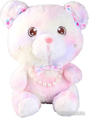 Классическая игрушка Sima-Land Медвежонок с бусинками 9878872 (розовый)