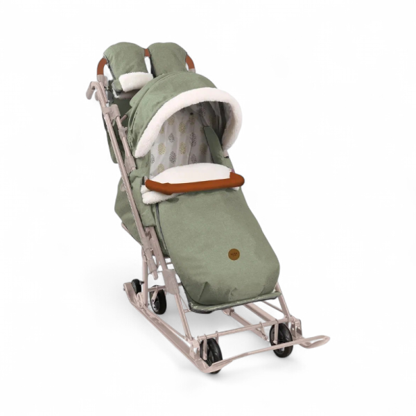 Санки-коляска Nika Ника детям 7-8К НД7-8К/ОЛ Оливковый/Бежевый каркас