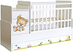 Приставная детская кроватка Polini Kids Фея 1100 Медвежонок (белый)