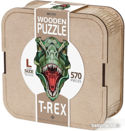 Пазл EWA Ти-Рекс L в деревянной упаковке (570 эл)