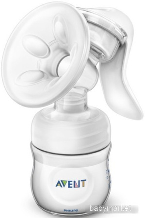 Купить Ручной молокоотсос Philips Avent Natural Comfort с бутылочкой для кормления SCD255/05 для детей - фото товара