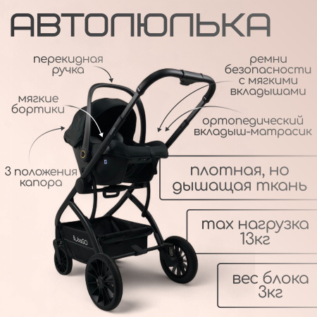 Детская универсальная коляска Bubago Lotta Limited 3в1 BG LTD-176-2 Чёрный