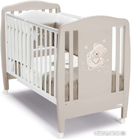 Классическая детская кроватка CAM Lettino Orso G215 (лунный медведь, песочный)